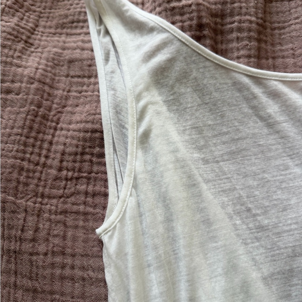 Helmut Lang White Draped Tank Top | Low back | Sleeveless | Size M - Picture 4 of 7